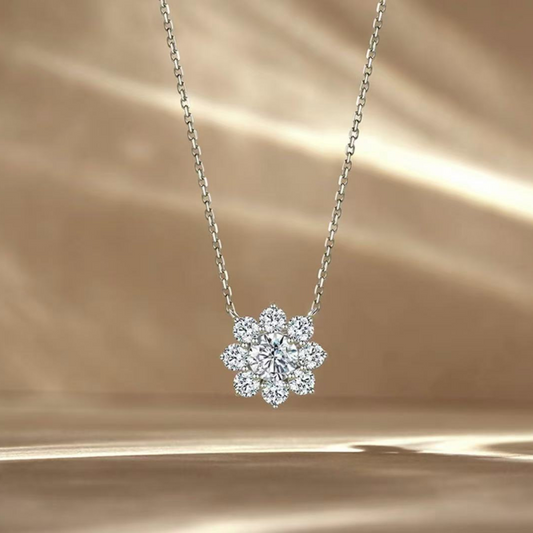 Dây chuyền kim cương Moissanite Sunflower