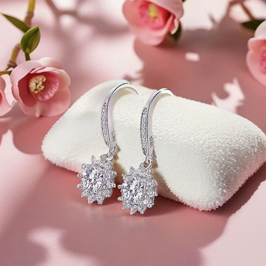 Khuyên tai nữ kim cương Moissanite