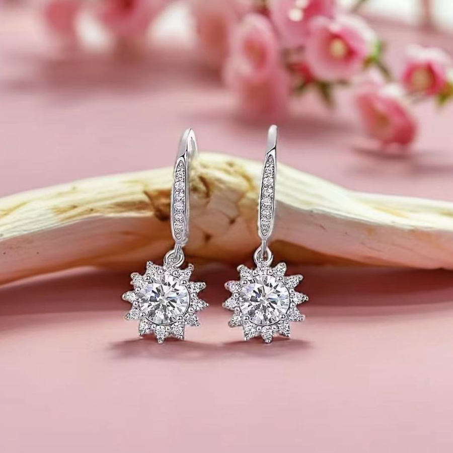 Khuyên tai nữ kim cương Moissanite